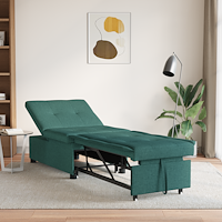 vidaXL 3-i-1 Sängsoffa - Utdragbar Design i Mörkgrön Tyg