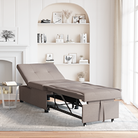 vidaXL Soffbed 3-i-1 Utdragbar Design i Taupe Tyg