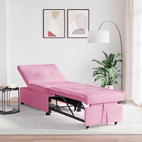 vidaXL 3-i-1 Soffsäng i rosa tyg