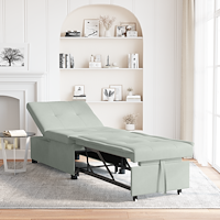 vidaXL Soffa Säng 3-i-1 Utdragbar Design Ljusgrå Sammet
