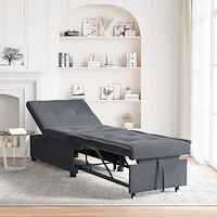 vidaXL Soffa Säng 3-i-1 Utdragbar Design Mörkgrå Sammet