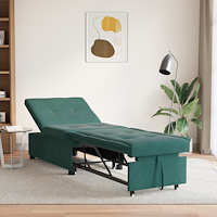 vidaXL Bäddsoffa 3-i-1 Utdragbar Design Mörkgrön Sammet