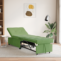 vidaXL Bäddsoffa 3-i-1 Utdragbar Design Ljusgrön Sammet