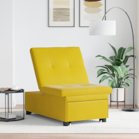 vidaXL Soffasäng 3-i-1 Utdragbar Design Gul Sammet