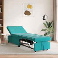 vidaXL Bäddsoffa 3-i-1 Utdragbar Design Turkos Sammet