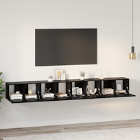 vidaXL TV-bänkset med lagring med dörr 4 pcs Svart ek Medium 30 x 60 x 30.5 cm