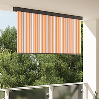 vidaXL Utomhus rullgardin Randig Gul och blå 220 x 250 cm tyg