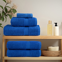 vidaXL Tvättlappar 4 pcs Blå 15 x 21 cm Bomull