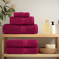 vidaXL Tvättlappar 4 pcs Bordeaux 15 x 21 cm Bomull