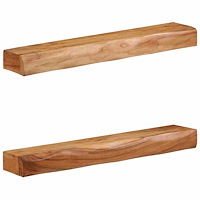 vidaXL Vägghyllor 2 st 80x17x8 cm massivt trä akacia