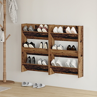 vidaXL Väggskoskåp 2 pcs Gammalt trä 60 x 18 x 60 cm Konstruerat trä