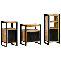 vidaXL Badrumsmöbelset 3 pcs Brun 55 x 35 x 60 cm Massivt mangoträ