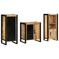 vidaXL Badrumsmöbelset 3 pcs Brun 40 x 35 x 90 cm Massivt mangoträ