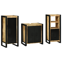 vidaXL Badrumsmöbelset 3 pcs Brun 40 x 35 x 90 cm Massivt mangoträ