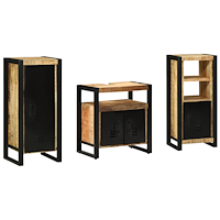 vidaXL Badrumsmöbelset 3 pcs Brun 40 x 35 x 90 cm Massivt mangoträ