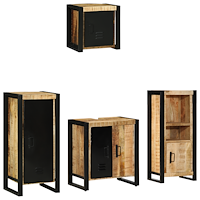 vidaXL Badrumsmöbelset 4 st Brun och svart 40 x 35 x 90 cm