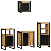 vidaXL Badrumsmöbelset 4 pcs Brun 55 x 35 x 60 cm Massivt mangoträ