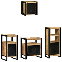 vidaXL Badrumsmöbelset 4 pcs Brun 55 x 35 x 60 cm Massivt mangoträ