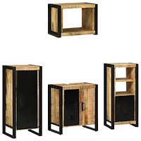 vidaXL Badrumsmöbelset 4 pcs Brun 40 x 35 x 90 cm Massivt mangoträ