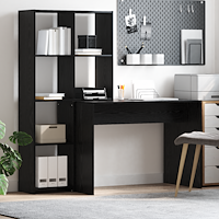 vidaXL Skrivbord Svart ek 138.5 x 55 x 143 cm Konstruerat trä