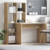 vidaXL Skrivbord Sonoma ek 138.5 x 55 x 143 cm Konstruerat trä