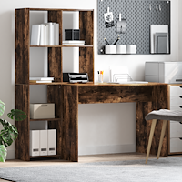 vidaXL Skrivbord Rökfärgad ek 138.5 x 55 x 143 cm Konstruerat trä
