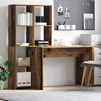 vidaXL Skrivbord Gammalt trä 138.5 x 55 x 143 cm Konstruerat trä