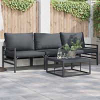 vidaXL Trädgårdsoffset 3 pcs Antracit Stål
