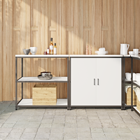 vidaXL Köksförvaringsset 2 pcs Vit 150 x 50 x 92 cm Kallvalsat stål