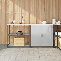 vidaXL Köksförvaringsset 2 pcs Silver 150 x 50 x 92 cm Rostfritt stål