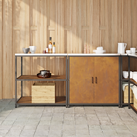vidaXL Köksförvaringsset 2 pcs Rostig 150 x 50 x 92 cm cortenstål