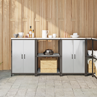 vidaXL Köksförvaringsset 3 pcs Silver 180 x 50 x 92 cm Rostfritt stål