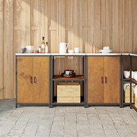 vidaXL Köksförvaringsset 3 pcs Rostig 180 x 50 x 92 cm cortenstål