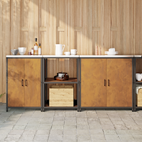 vidaXL Kökförvaringsset 3 pcs Rostig 210 x 50 x 92 cm cortenstål
