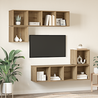 vidaXL TV-bänkset 4 pcs artisan ek 37 x 37 x 142.5 cm Konstruerat trä