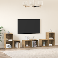 vidaXL TV-bänkset med hylla med lagring 6 pcs Artisan Ek Konstruerat trä