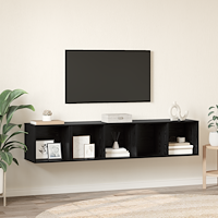 vidaXL TV-bänkset 2 pcs Svart ek 37 x 37 x 142.5 cm Konstruerat trä