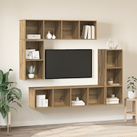 vidaXL TV-bänkset med lagring 4 pcs artisan ek Konstruerat trä