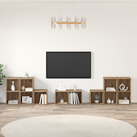 vidaXL TV-bänkset med hylla med lagring 8 pcs Artisan Ek Konstruerat trä