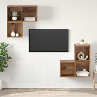vidaXL TV-bänkset 4 pcs Gammalt trä 37 x 37 x 72 cm Konstruerat trä