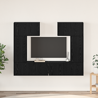 vidaXL TV-bänkset 6 pcs Svart ek 80 x 30 x 30 cm Konstruerat trä