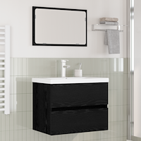 vidaXL Badrumsmöbelset med lagring med spegel 3 pcs artisan ek 60 x 38.5 x 45 cm