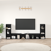 vidaXL TV-skåp 4 pcs Svart ek 37 x 35 x 107.5 cm Ingenjörsträ