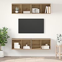 vidaXL Vägg TV Skåp 4 pcs artisan ek 37 x 37 x 72 cm Konstruerat trä