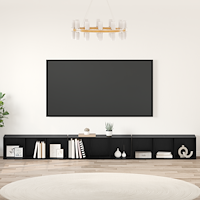 vidaXL TV-skåp 3 pcs Svart ek 37 x 35 x 107.5 cm Träkomposit