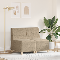 vidaXL Soffstol med kudde 2 pcs Ljusgrå 55 cm Faux mockaläder