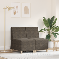 vidaXL Soffstol med kudde 2 pcs Mörkgrå 55 cm Faux mockaläder
