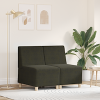 vidaXL Soffstol med kudde 2 pcs Grön 55 cm Faux mockaläder