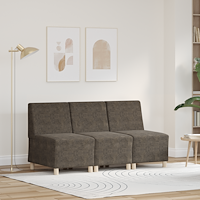vidaXL Soffstol med kudde 3 pcs Mörkgrå 55 cm Faux mockaläder