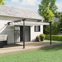 vidaXL Väggmonterad Gazebo Kräm 3 x 3 m Stål